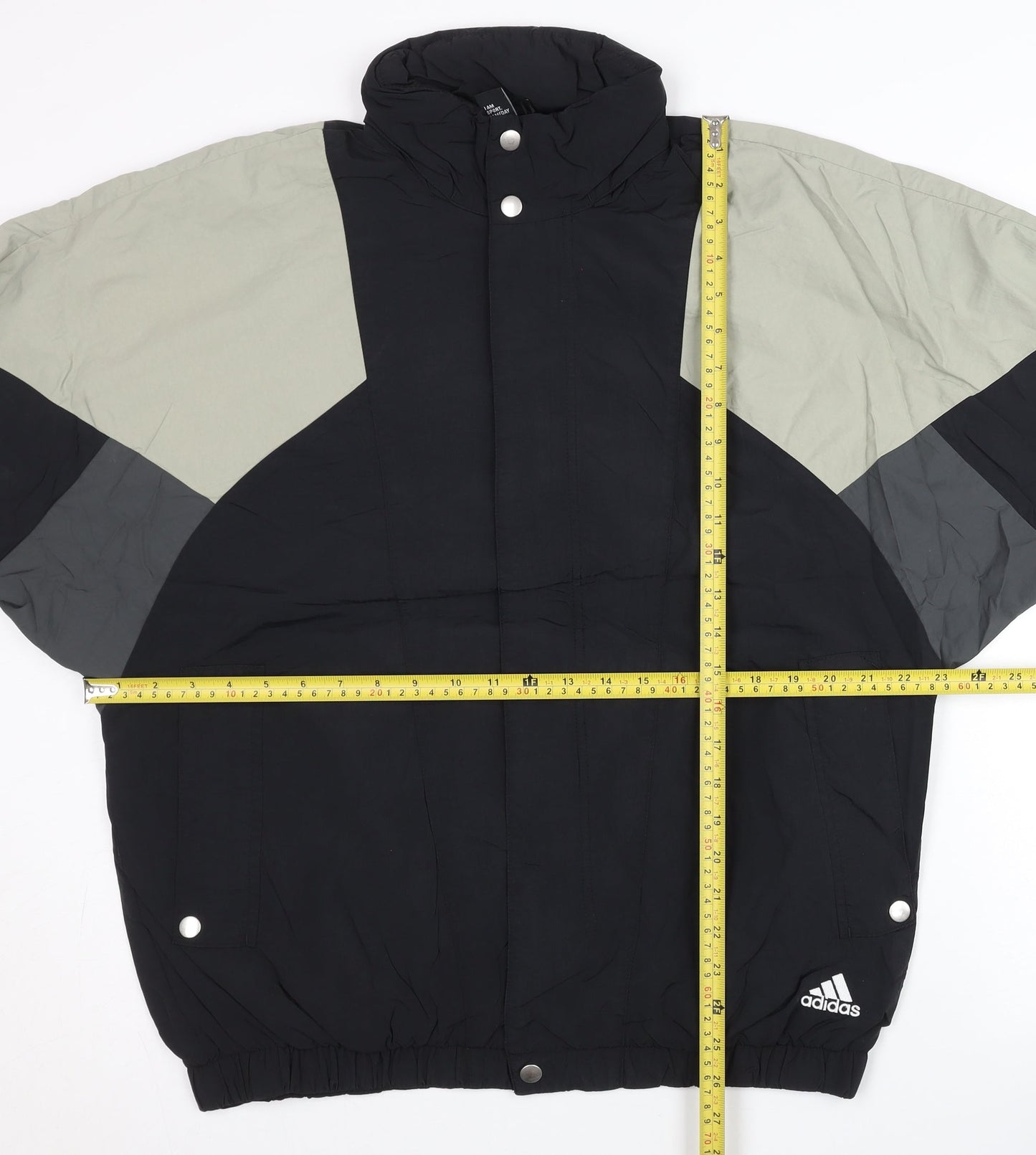 Adidas Men’s Black Grey Colourblock Track Jacket Size M Full Zip