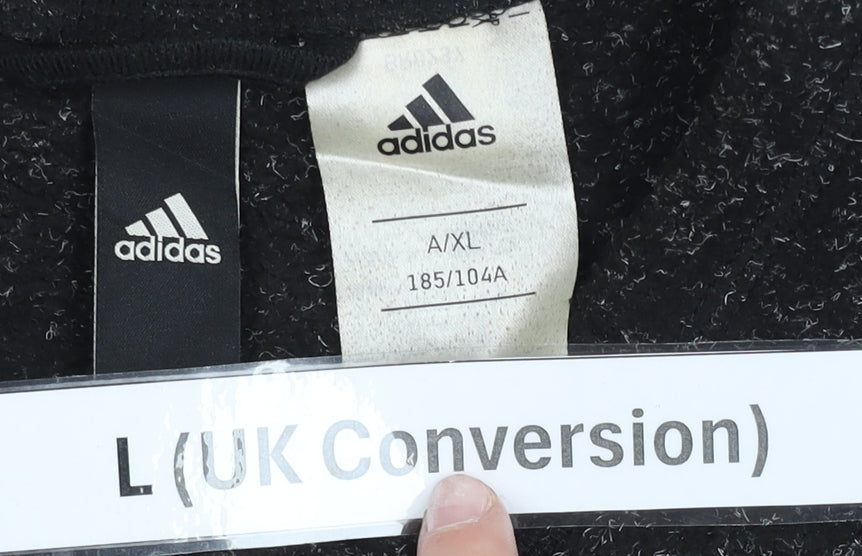 Adidas Unisex Black Full Zip Fleece Jacket Size L Sportswear