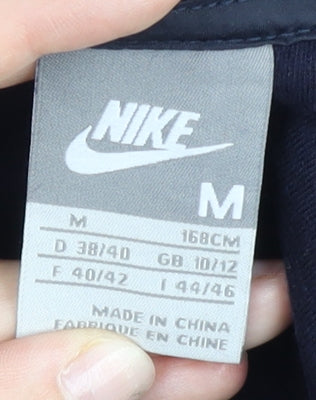 Nike Women's Navy Full Zip Hoodie Size M Cotton Logo Sportswear