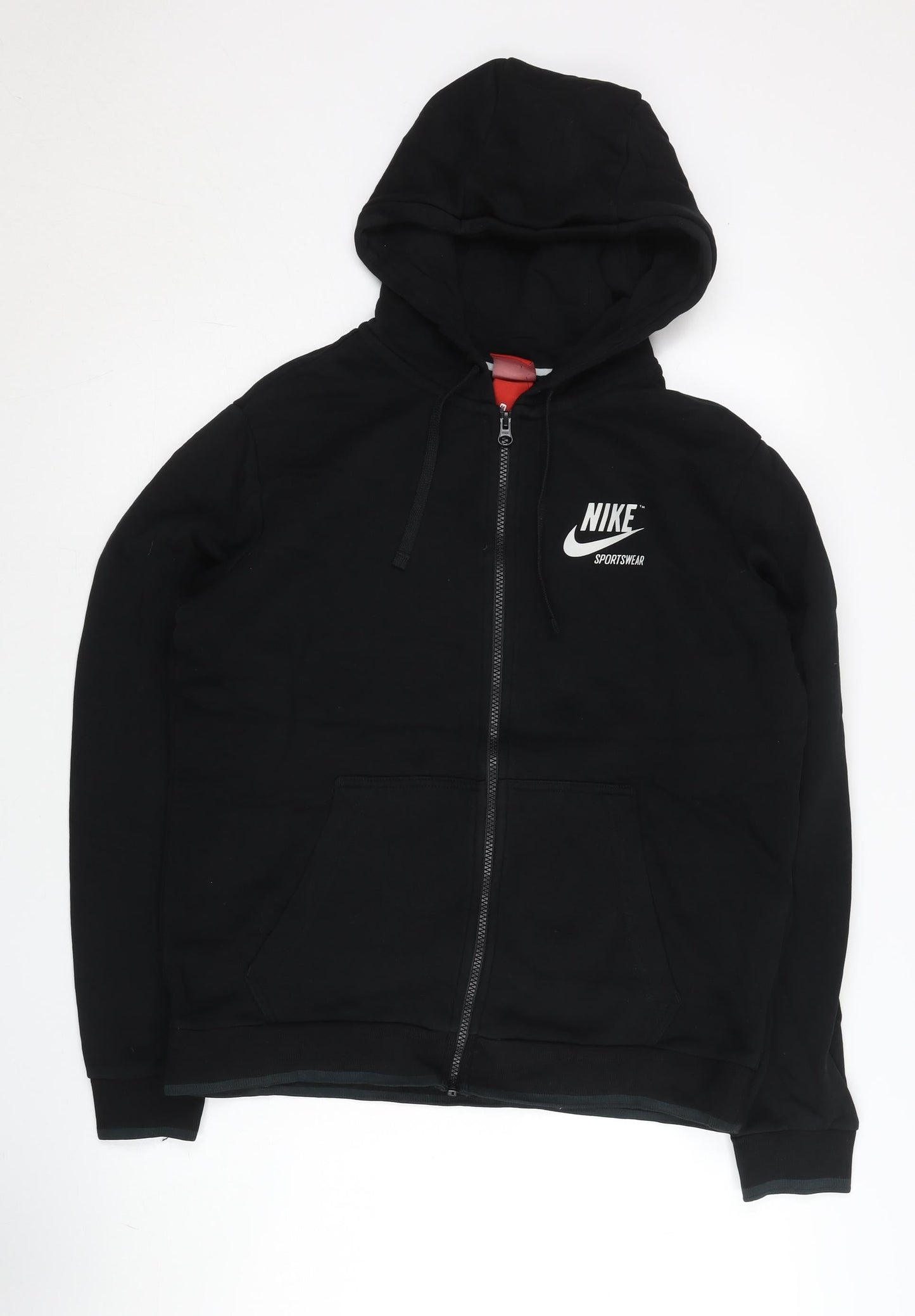 Nike Men's Black Full Zip Hoodie Sportswear Logo Size M