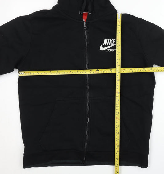 Nike Men's Black Full Zip Hoodie Sportswear Logo Size M