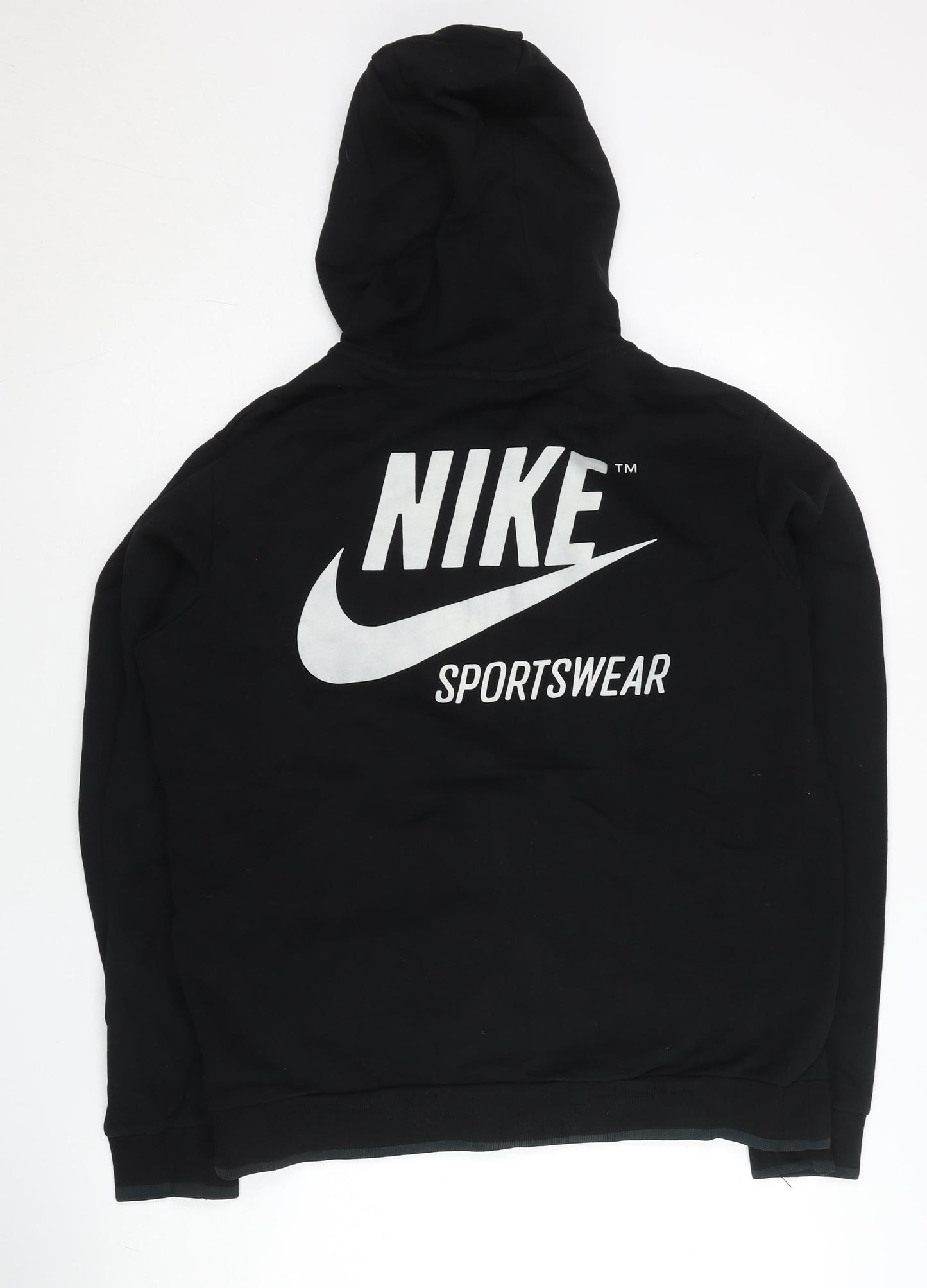Nike Men's Black Full Zip Hoodie Sportswear Logo Size M
