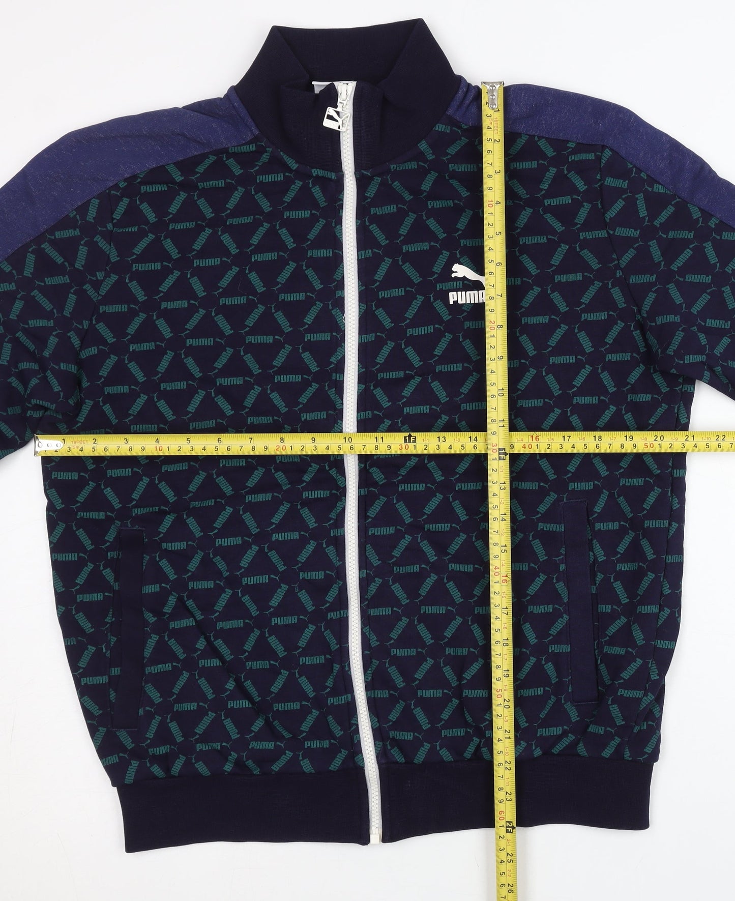 Puma Men’s Blue Track Jacket L Full Zip Logo Sportswear
