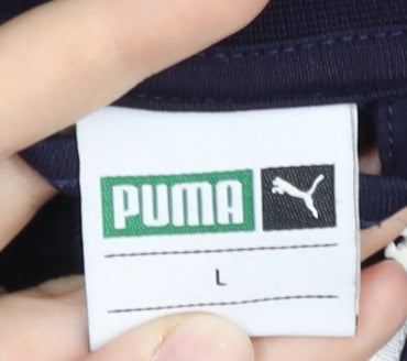 Puma Men’s Blue Track Jacket L Full Zip Logo Sportswear
