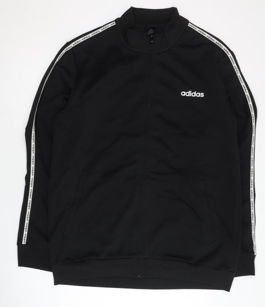 Adidas Men's Black Track Jacket Size L Full Zip Sports Top