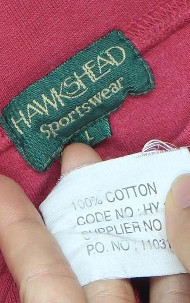 Hawkstead Sportswear Womens Red Cotton Pullover Sweatshirt L