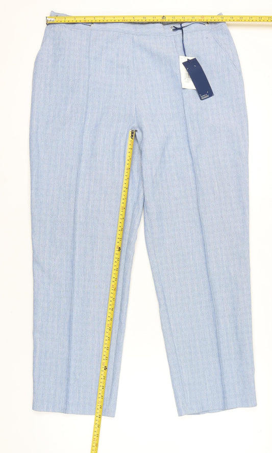 Marks and Spencer Womens Blue Size 18 Chino Polyester Trousers