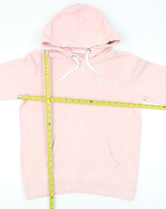 Jack Wills Women's Pink Cotton Hoodie UK 12 Pullover Casual Sweatshirt