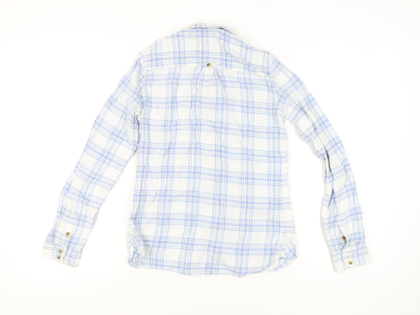 FatFace Women’s Blue Plaid Cotton Button-Up Shirt Size 8