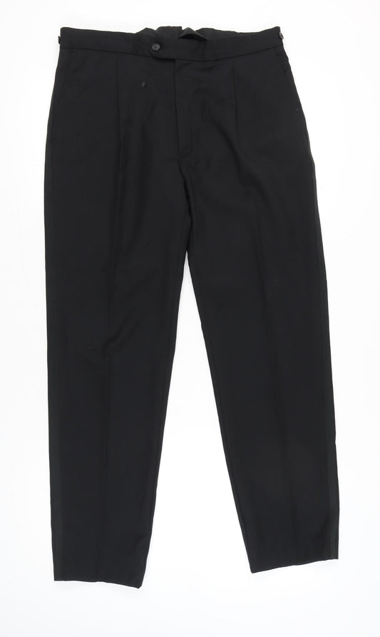 Daniel Hechter Men’s Black Wool Dress Pants Size 34 Short