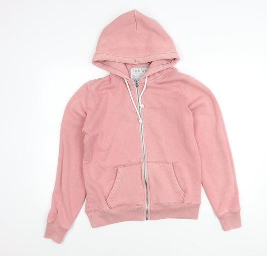 Jack Wills Womens Pink UK 14 Zip Hoodie Jacket with Logo