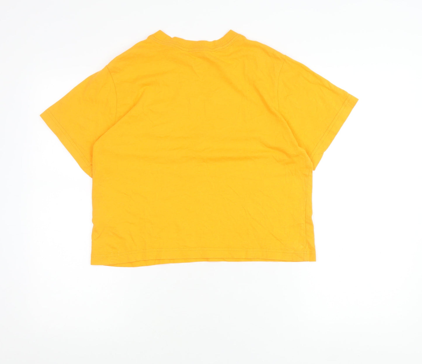 Nike Teens Yellow Loose Fit Cotton T-Shirt Size L Short Sleeve