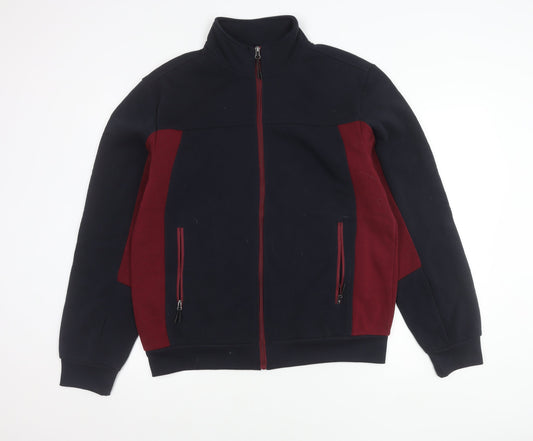 Donnay Men’s Blue Red Full Zip Jacket Size L Polyester Fleece