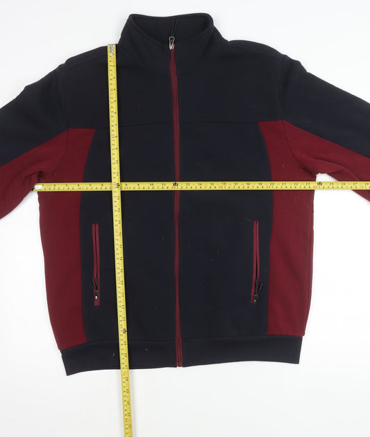 Donnay Men’s Blue Red Full Zip Jacket Size L Polyester Fleece