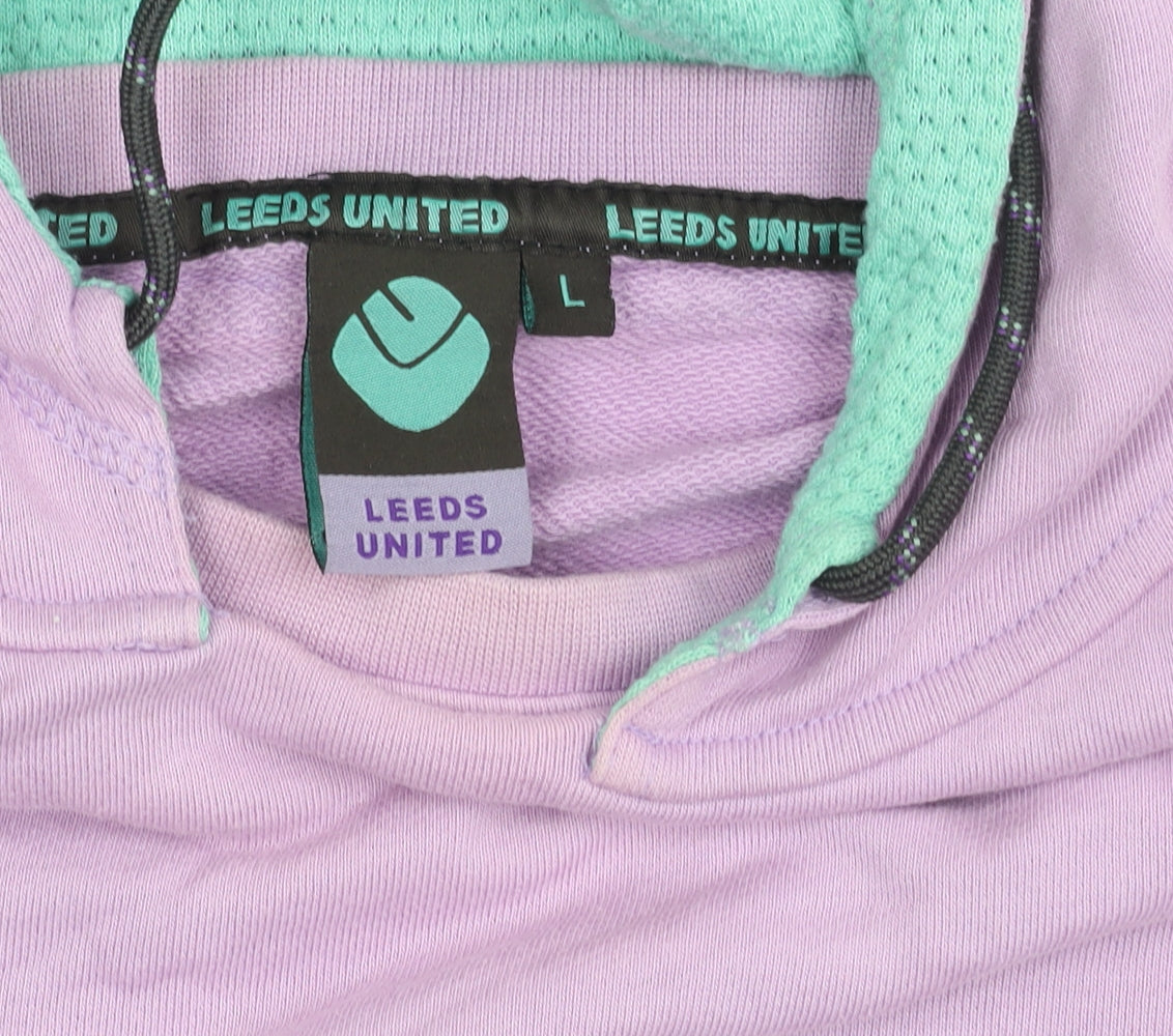 Leeds United Unisex Purple Pullover Hoodie L Cotton