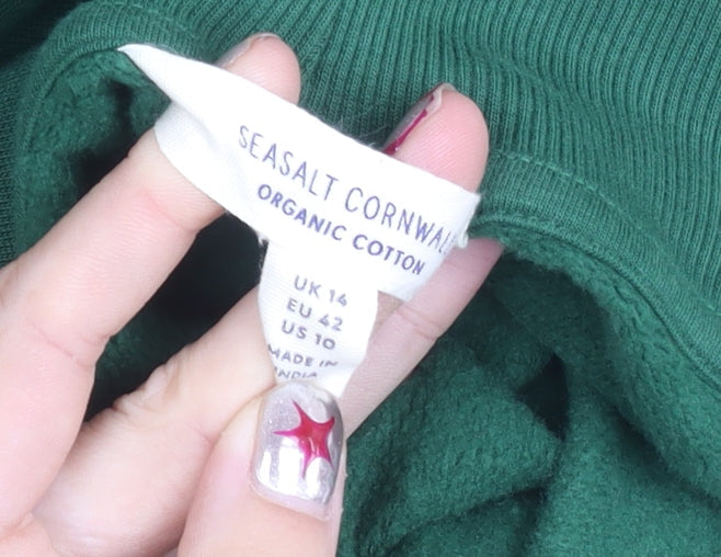 Seasalt Cornwall Women’s Green Pullover Sweatshirt UK 14 Cotton