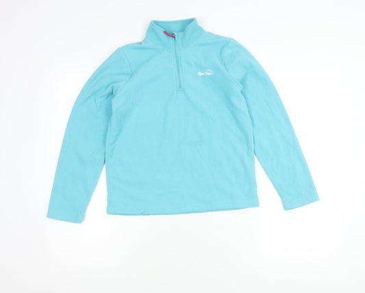 Peter Storm Girls Blue Fleece Pullover Sweatshirt 11 Years Hiking Outdoor