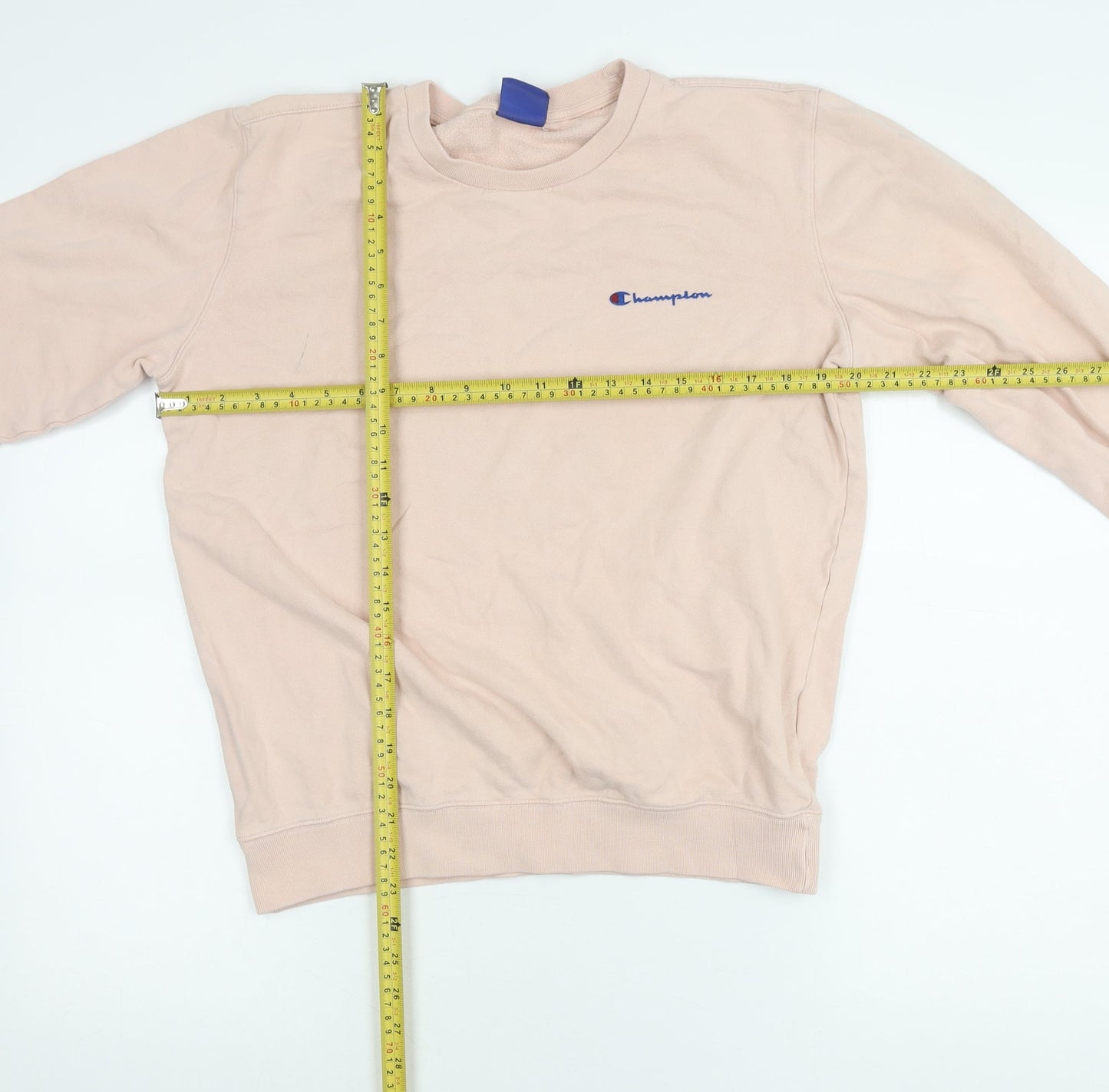 Champion Women’s Pink Small Pullover Sweatshirt Logo Crew Neck