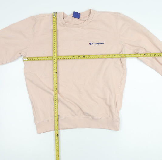 Champion Women’s Pink Small Pullover Sweatshirt Logo Crew Neck