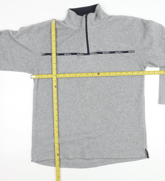 Nautica Men’s Grey Fleece 1/4 Zip Pullover Sweatshirt Size L