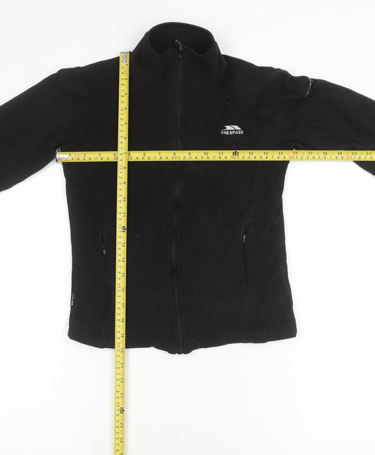 Trespass Boys Black 2XS Fleece Full Zip Outdoor Jacket with Thumb Holes