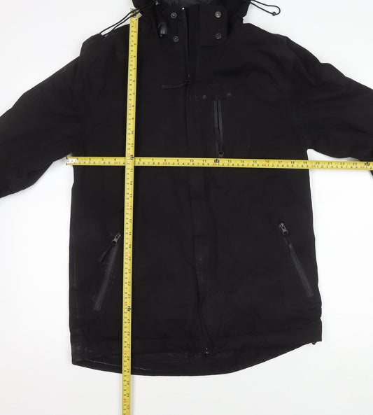 F.F.P Men’s Black Parka Jacket Small Hooded Casual Coat