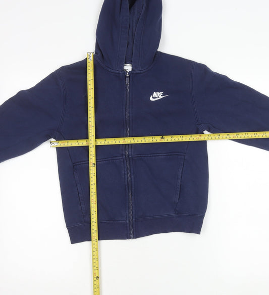 Nike Boys Blue Full Zip Hooded Jacket 11 Years Sports Casual