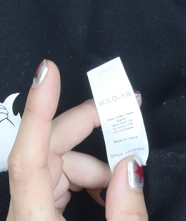 Disney Women Black S Pullover Christmas Sweatshirt Donald Daisy Duck