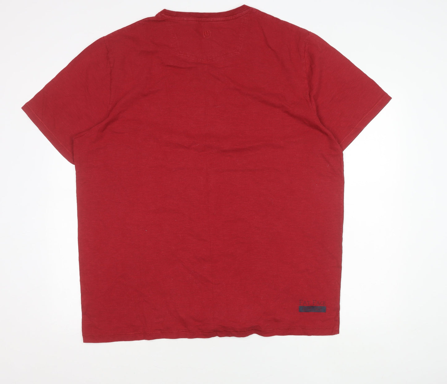 FatFace Men’s Red 2XL Graphic Print Crew Neck Cotton T-Shirt
