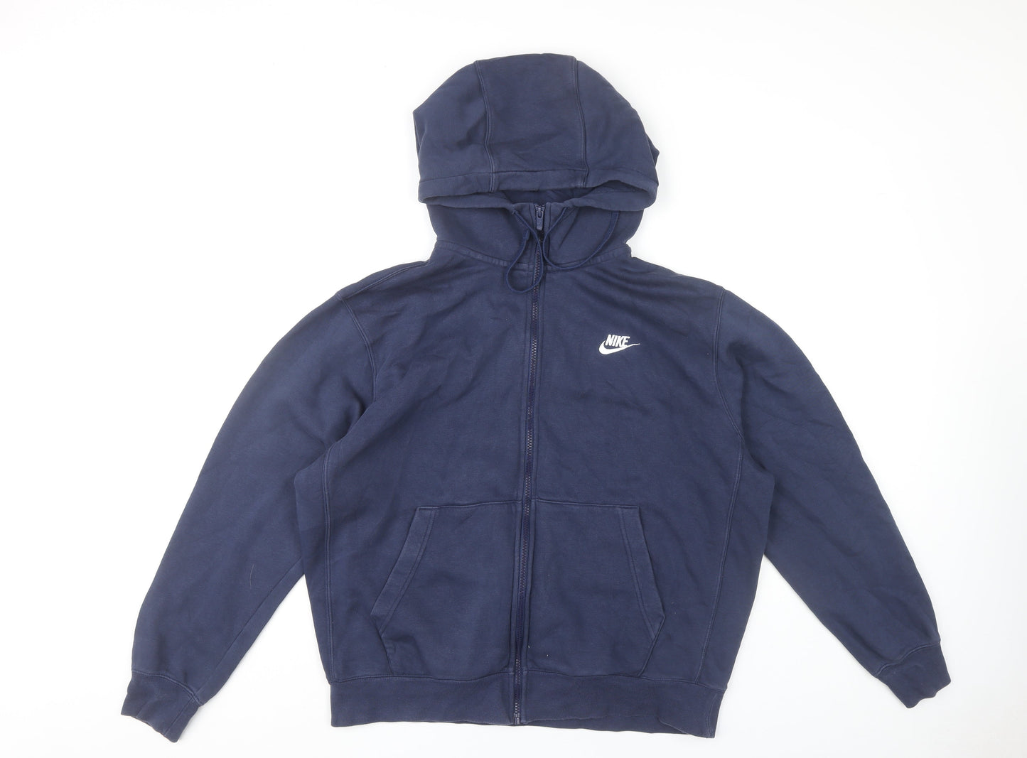 Nike Men’s Blue Full Zip Hoodie Size L Regular Fit Logo Hooded