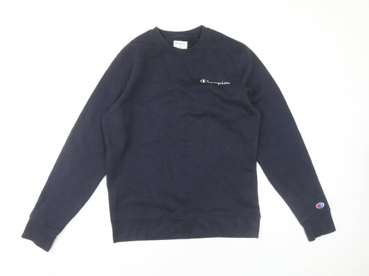 Champion Men’s Blue Small Pullover Sweatshirt Crew Neck Logo