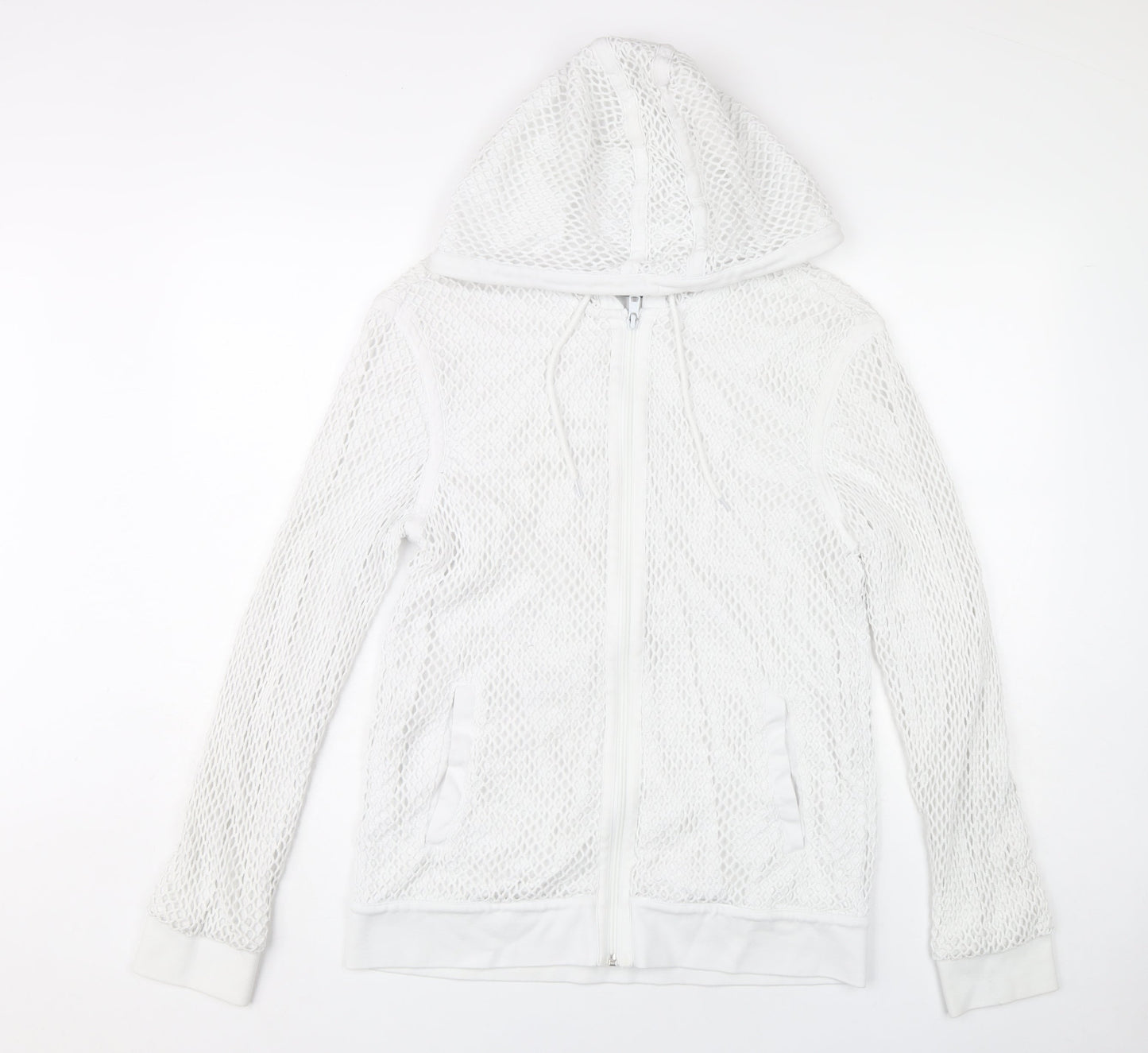 Armani Exchange Women’s White Cotton Full Zip Hoodie Size L