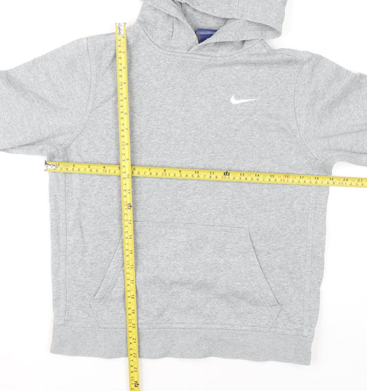 Nike Boys Grey Pullover Hoodie 12-13 Years Regular Fit Logo Sportswear