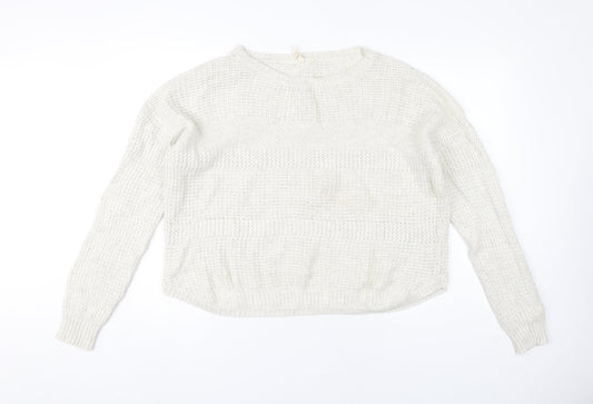 White Stuff Women’s Ivory Chunky Knit Pullover Jumper Size 16