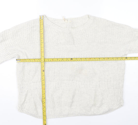White Stuff Women’s Ivory Chunky Knit Pullover Jumper Size 16
