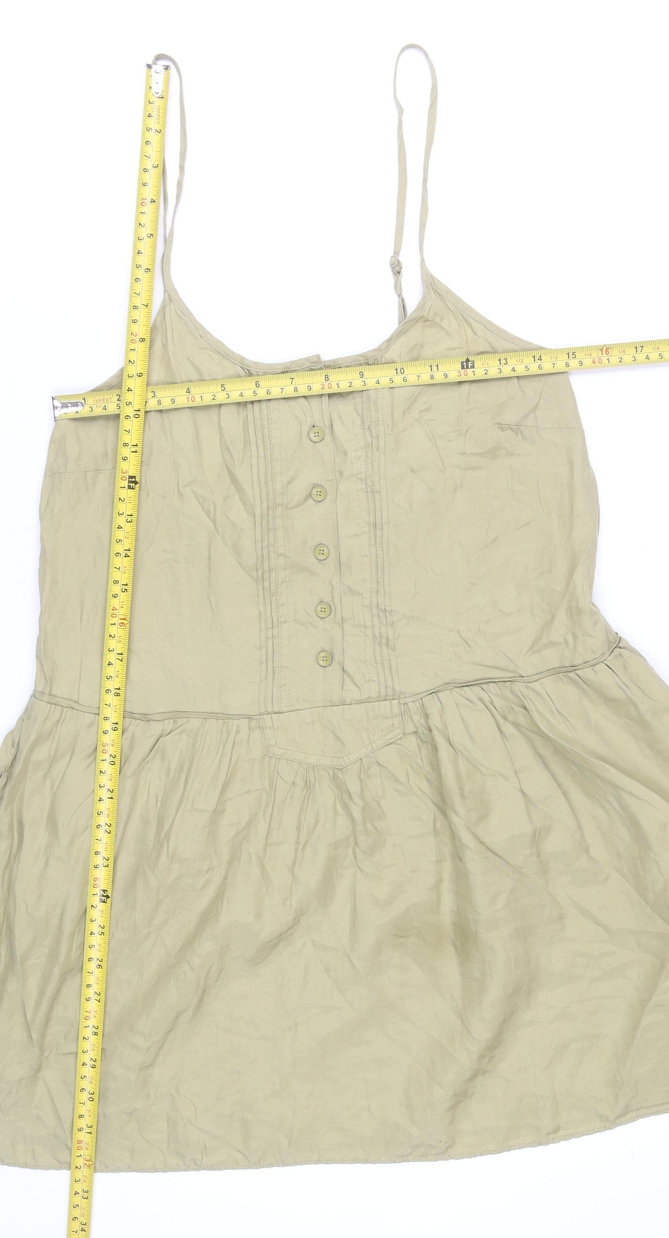 Jack Wills Women’s Beige Silk Cotton Slip Dress Size 8