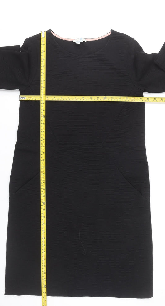 Boden Women’s Black Sheath Dress Size 12 Stretch Jersey Workwear
