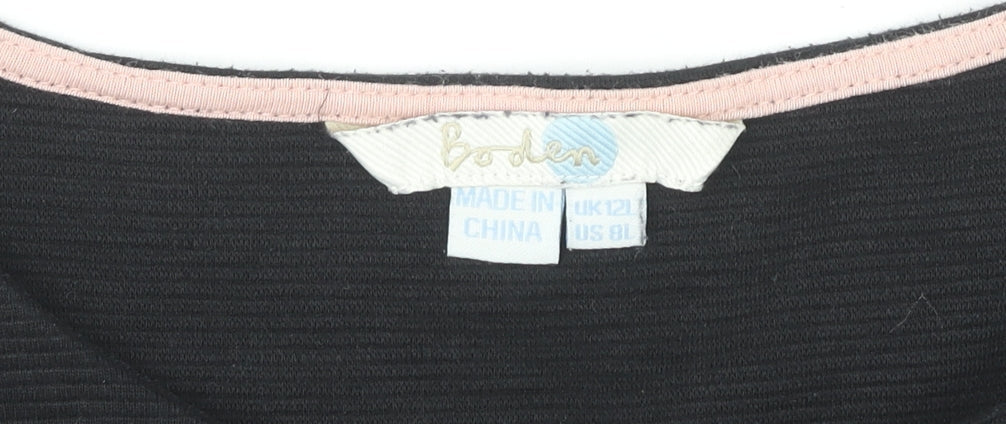 Boden Women’s Black Sheath Dress Size 12 Stretch Jersey Workwear