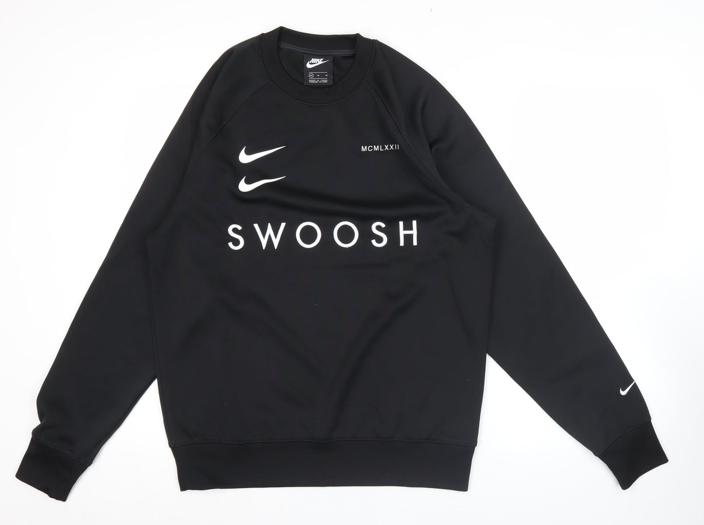 Nike Mens Black M Pullover Sweatshirt Crew Neck Logo Print