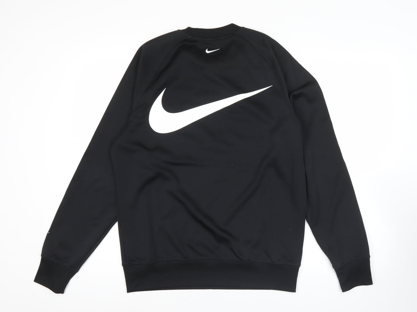Nike Mens Black M Pullover Sweatshirt Crew Neck Logo Print