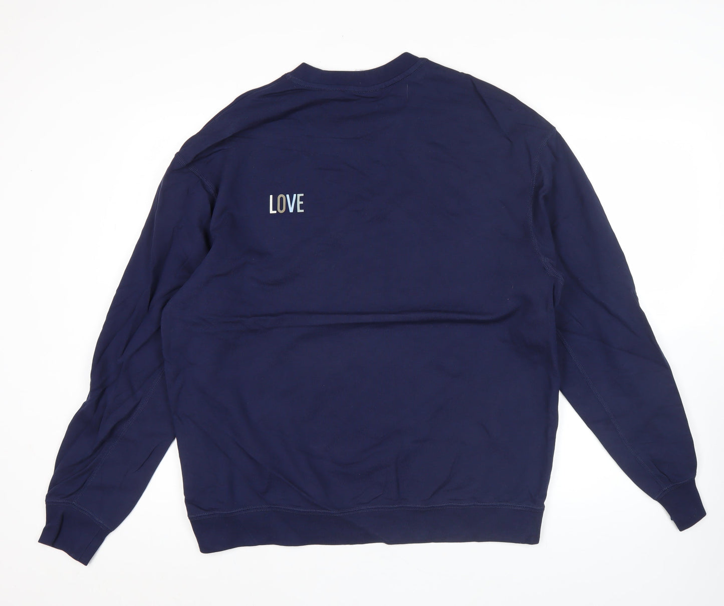 Nike Mens Blue XL Crew Neck Pullover Sweatshirt Logo Graphic