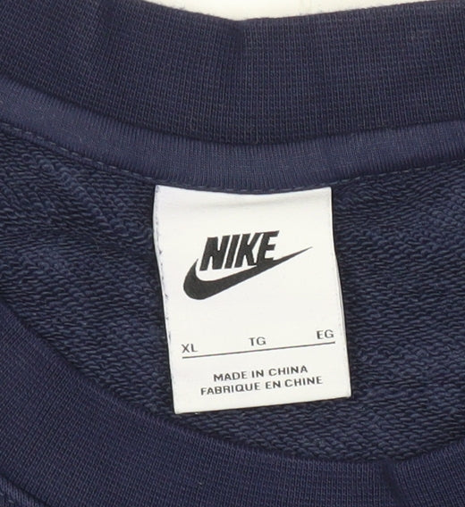 Nike Mens Blue XL Crew Neck Pullover Sweatshirt Logo Graphic