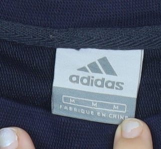 Adidas Men’s Blue Sweatshirt M Regular Fit Crew Neck Long Sleeve Sportswear