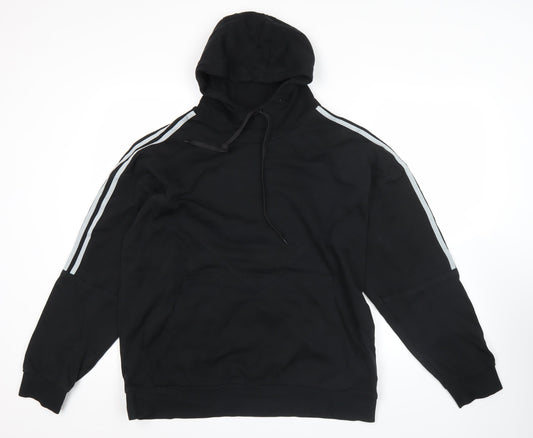 Adidas Men’s Black Pullover Hoodie L Logo Graphic Hooded Sweatshirt