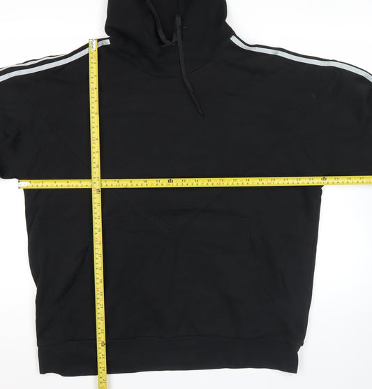 Adidas Men’s Black Pullover Hoodie L Logo Graphic Hooded Sweatshirt