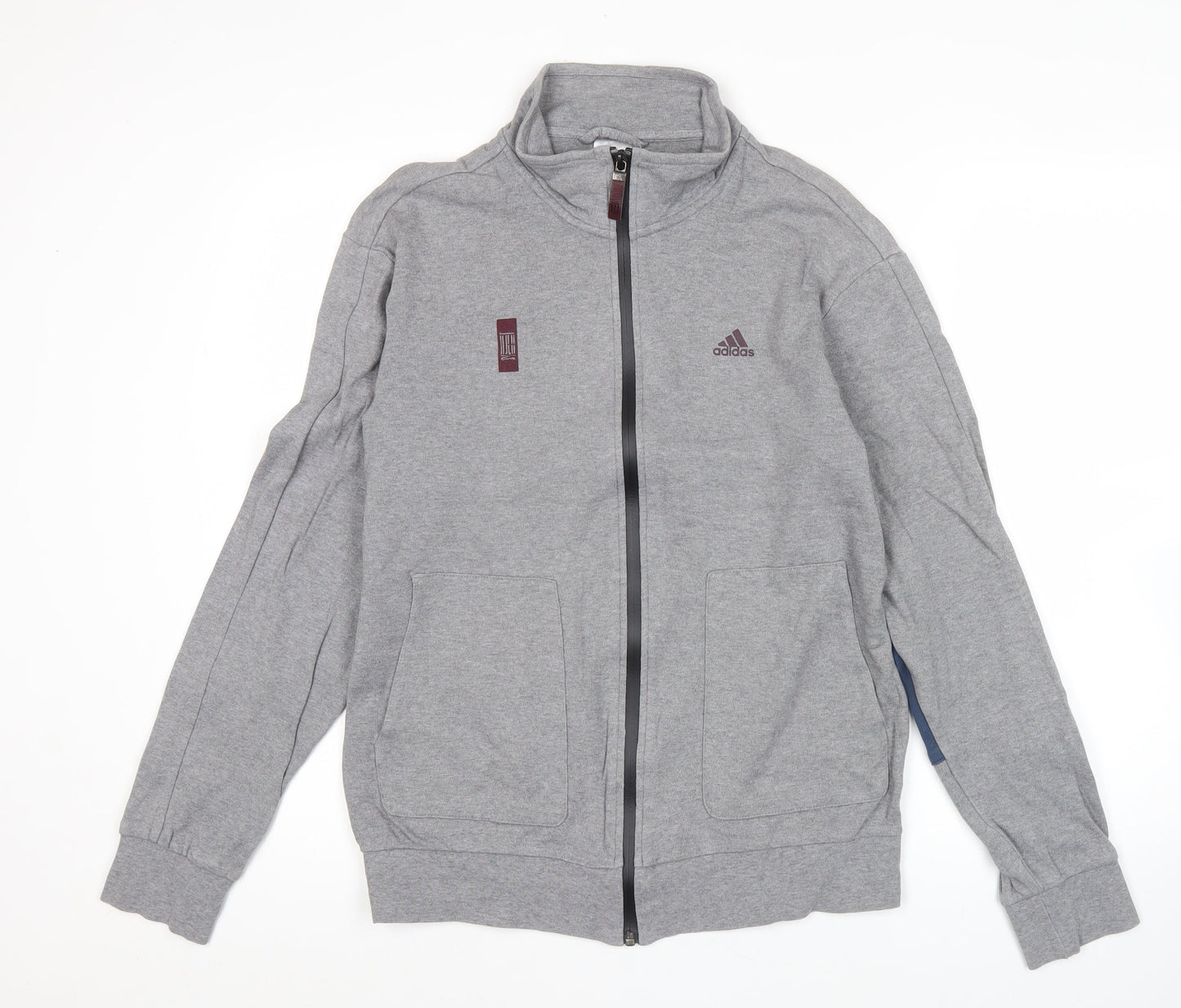Adidas Mens Grey M Track Jacket Full Zip Cotton Sportswear
