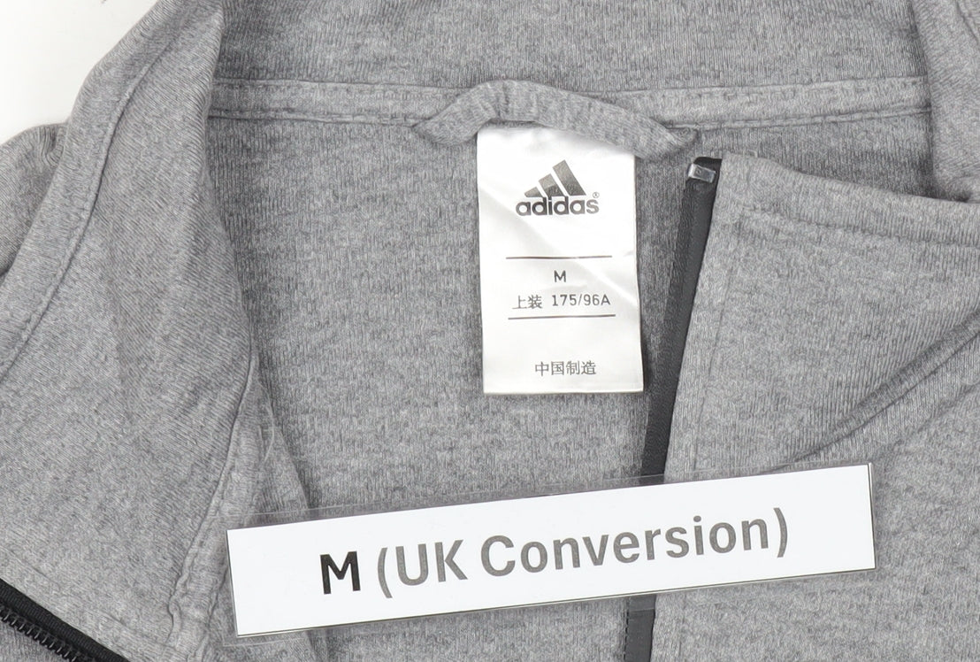 Adidas Mens Grey M Track Jacket Full Zip Cotton Sportswear