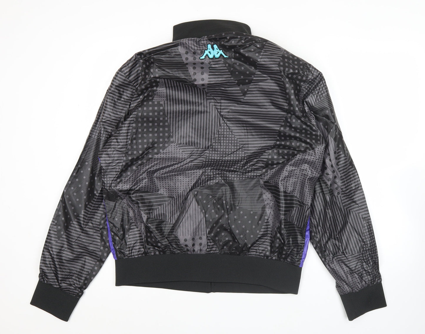 Kappa Men’s Black Blue Purple Track Jacket Size L Retro Colourblock