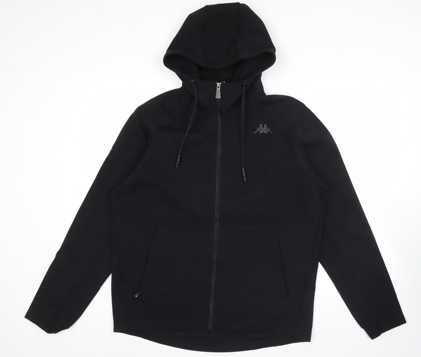 Kappa Men’s Black XL Full Zip Hoodie Jacket with Logo