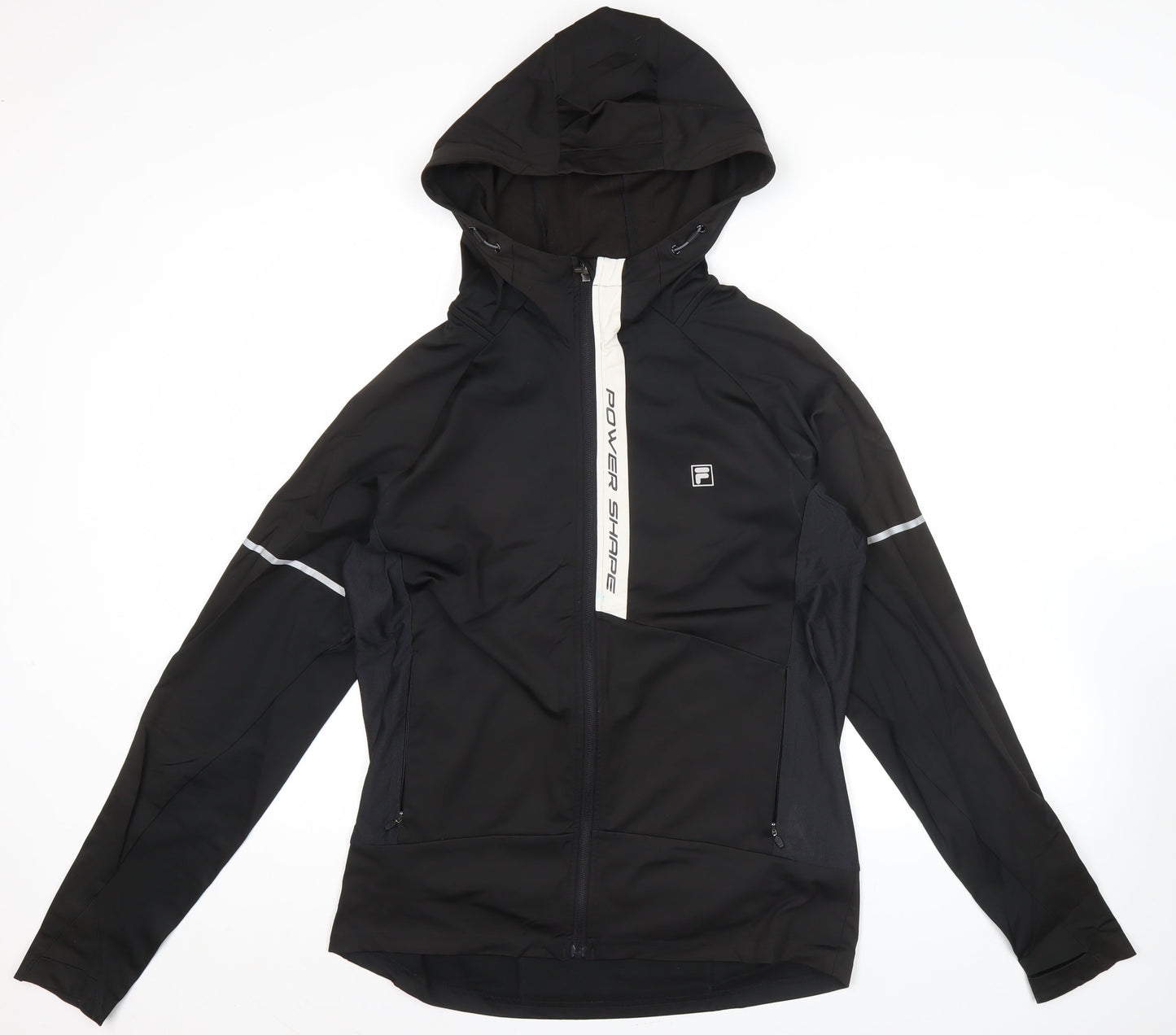 Fila Men's Black L Track Jacket Hooded Lightweight Softshell